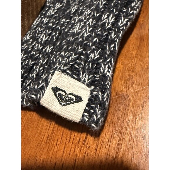 Y2K Roxy Grey White Striped Sweater Small Knit Long Sleeve S Block Top Tunic - Picture 7 of 10